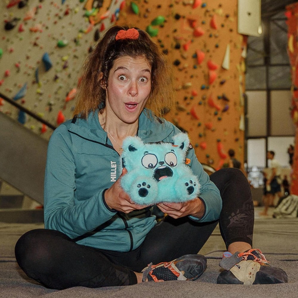 Turquoise Bear Rock Climbing Chalk Bag with Adjustable Belt & Drawstring Closure