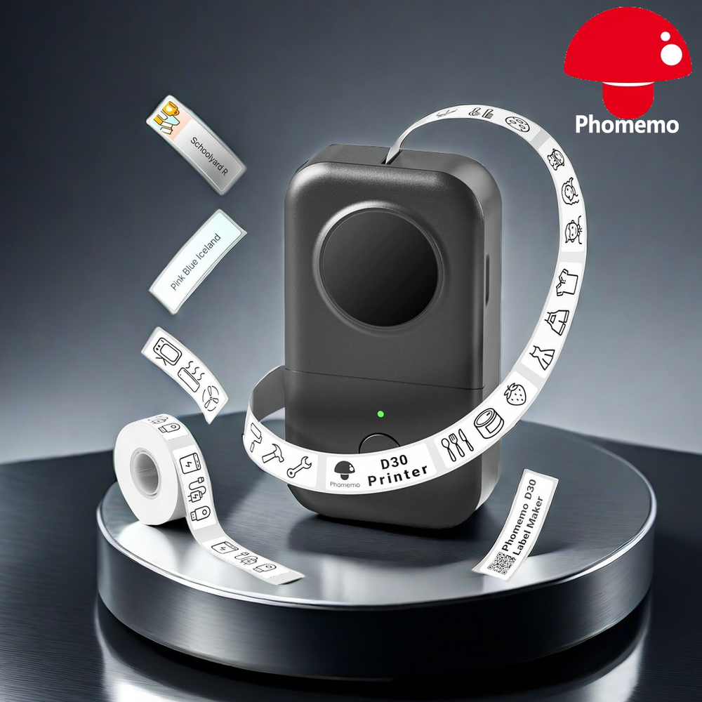 Label Maker Thermal Phomemo D30 Bluetooth Wireless Mini Portable Label Printer