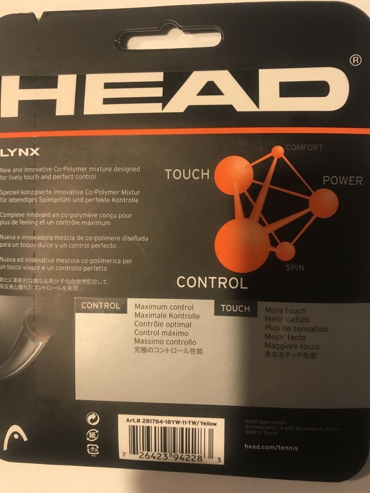 Head Lynx 18G Tennis String Set - Yellow