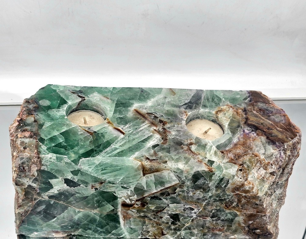 Large Fluorite Crystal Candle Holder