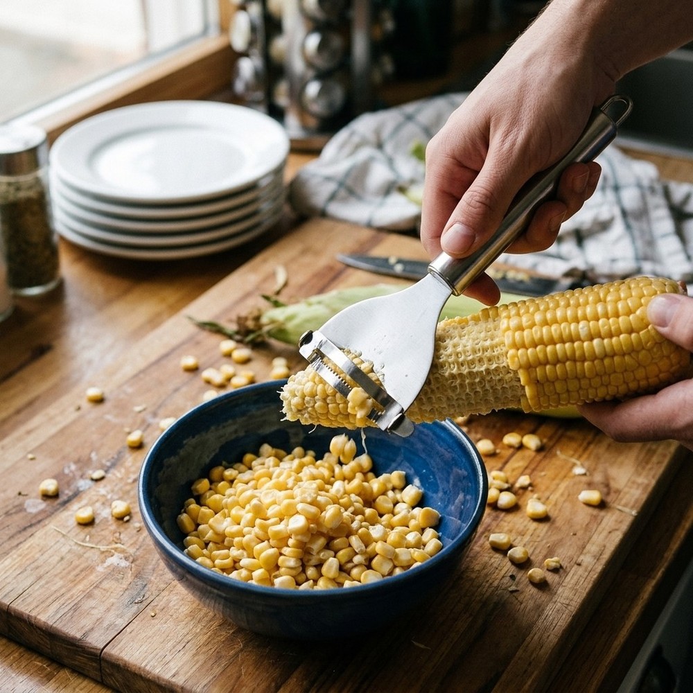 Manual Corn Kernel Remover Stainless Steel Corn Stripper for Home Kitchen