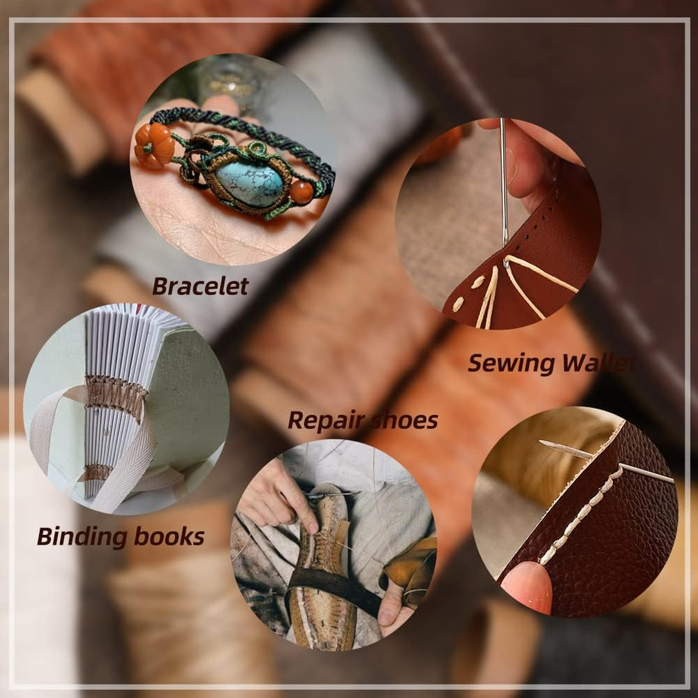 660 Yards Leather Sewing Waxed Thread - 150D 55 Yards per Spool Stitching Thread