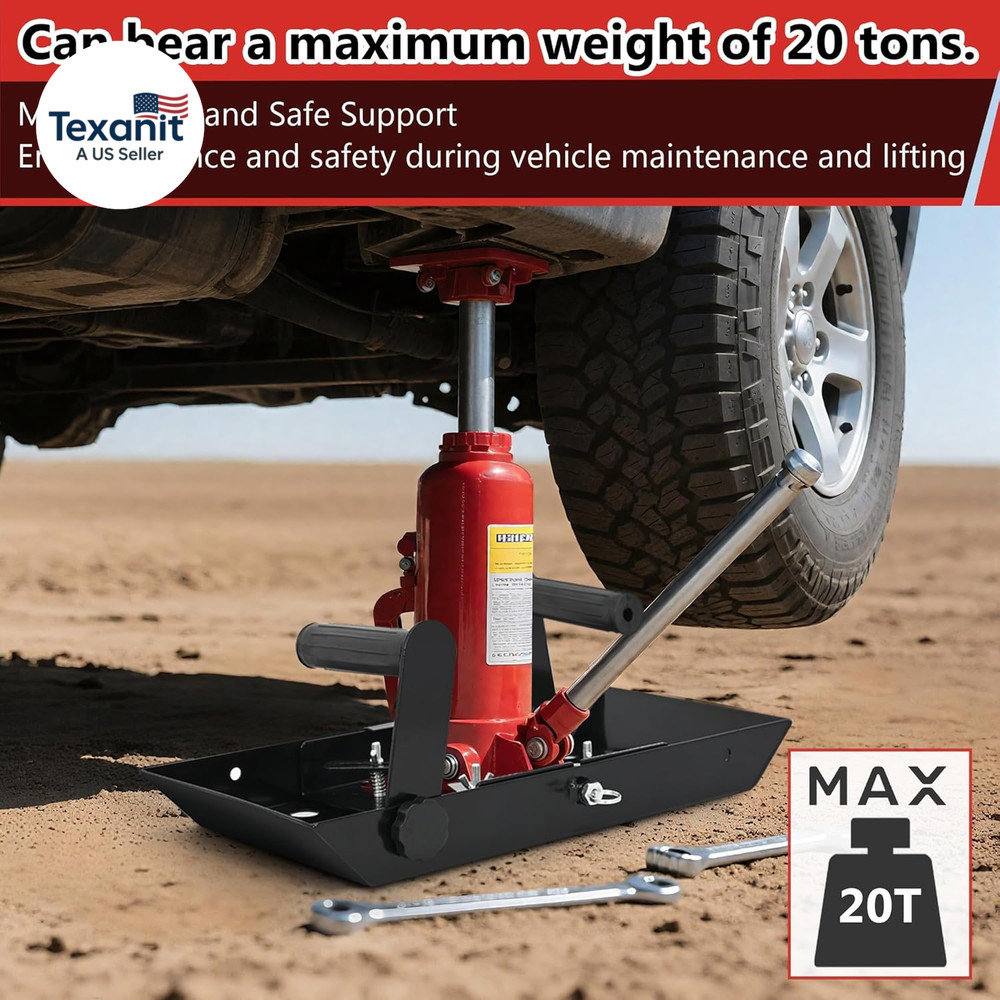 Bottle Jack Base Plate, Adjustable Size Stabilizing Landing Pad, Universal Bottl