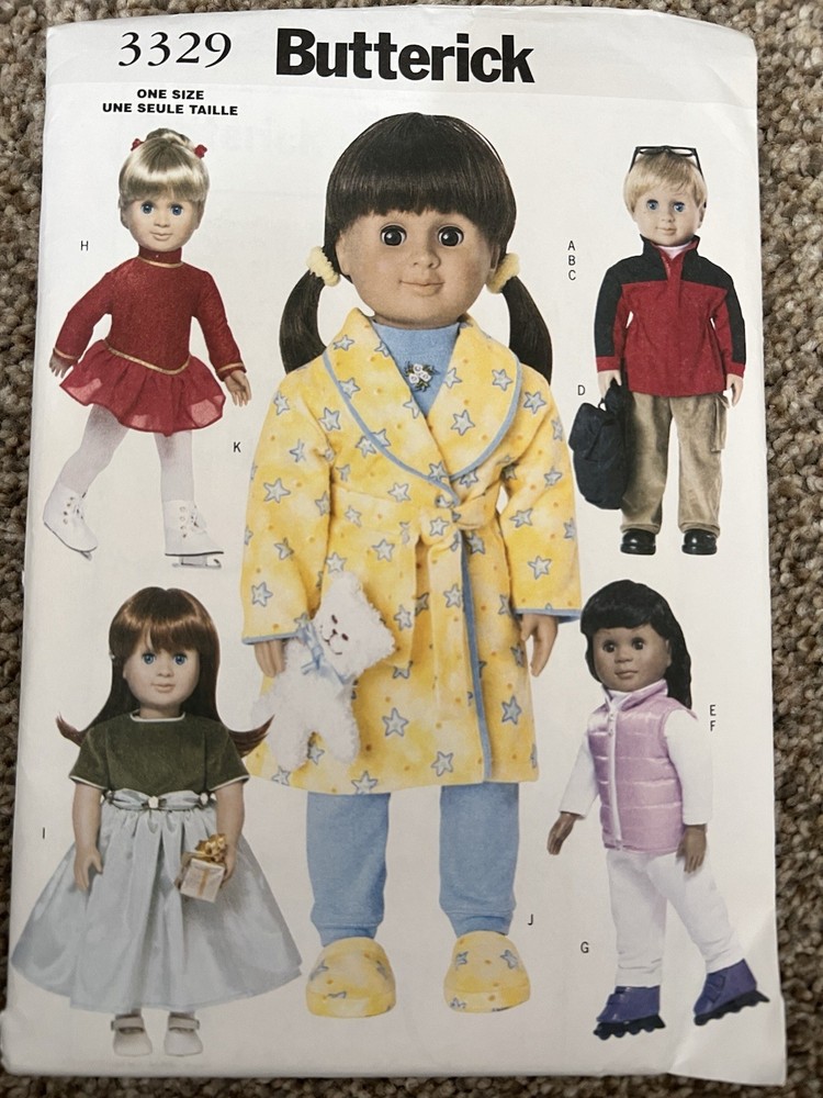 Butterick #3329 Sewing Patterns. 18” Doll Clothes