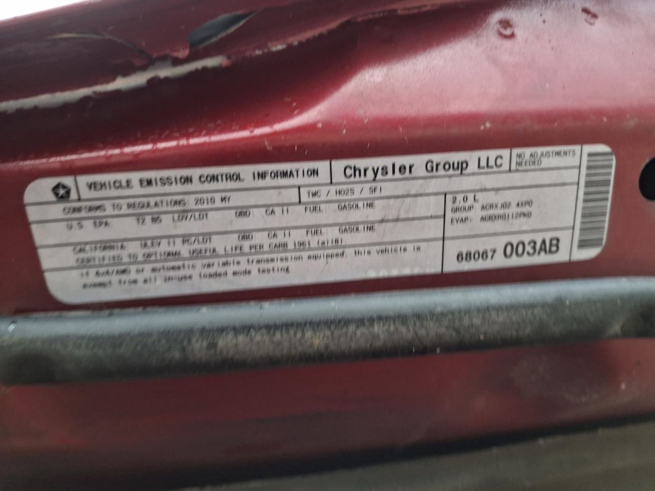 2010 Dodge Caliber Used Rear Stabilizer Bar Euro Suspension 524-00671A