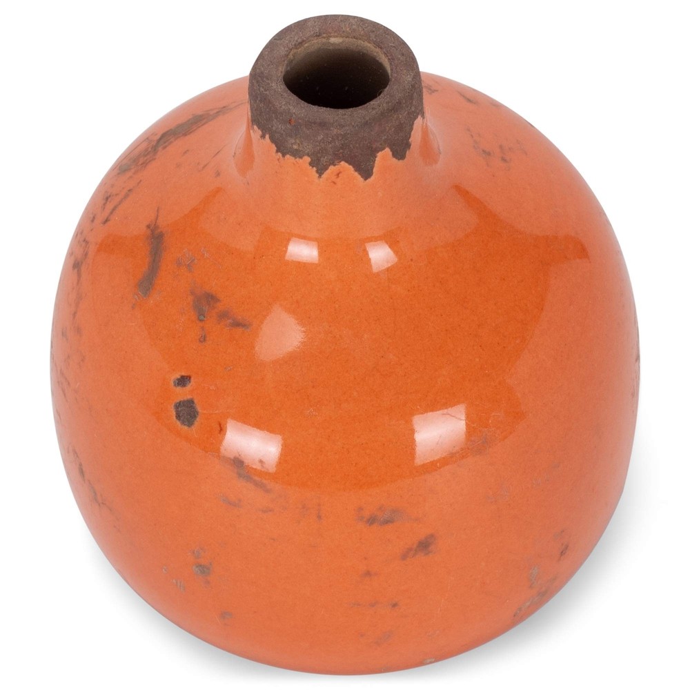 47th & Main Ceramic Vase, Mini, Round Orange
