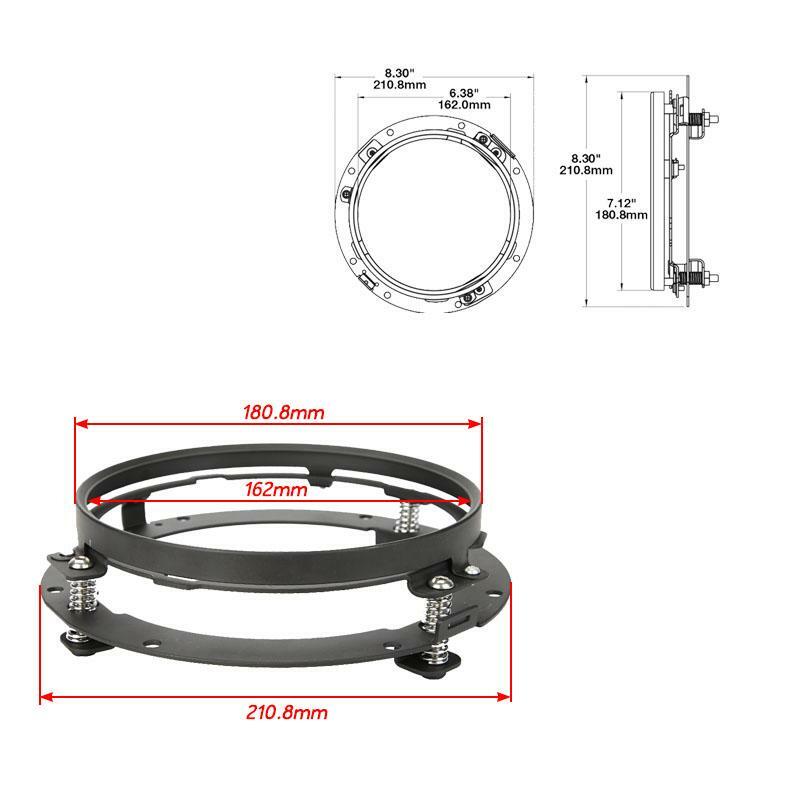 7" Inch LED Headlight Adapter Mounting Ring Bracket Head Lamp Motor Round Mount