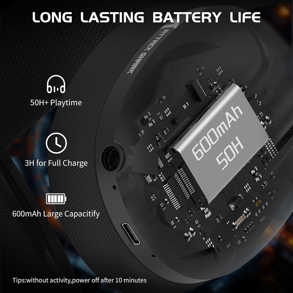 ATTACK SHARK L80 Light Weight Gaming Headset Lightweight Wireless Gaming Headset