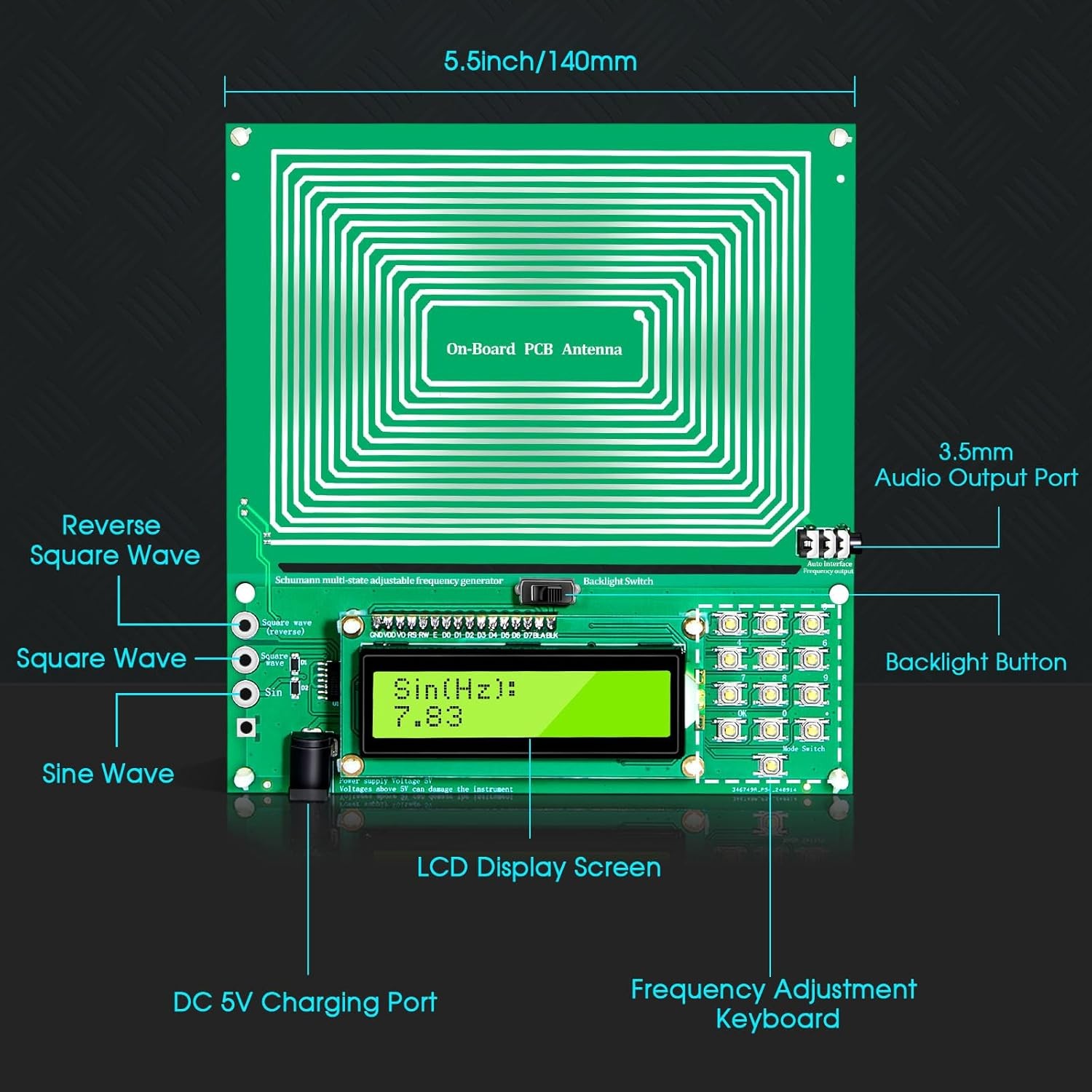 Frequency Generator for Healing (0.01Hz-200KHz), 7.83Hz Schumann Resonance Gener