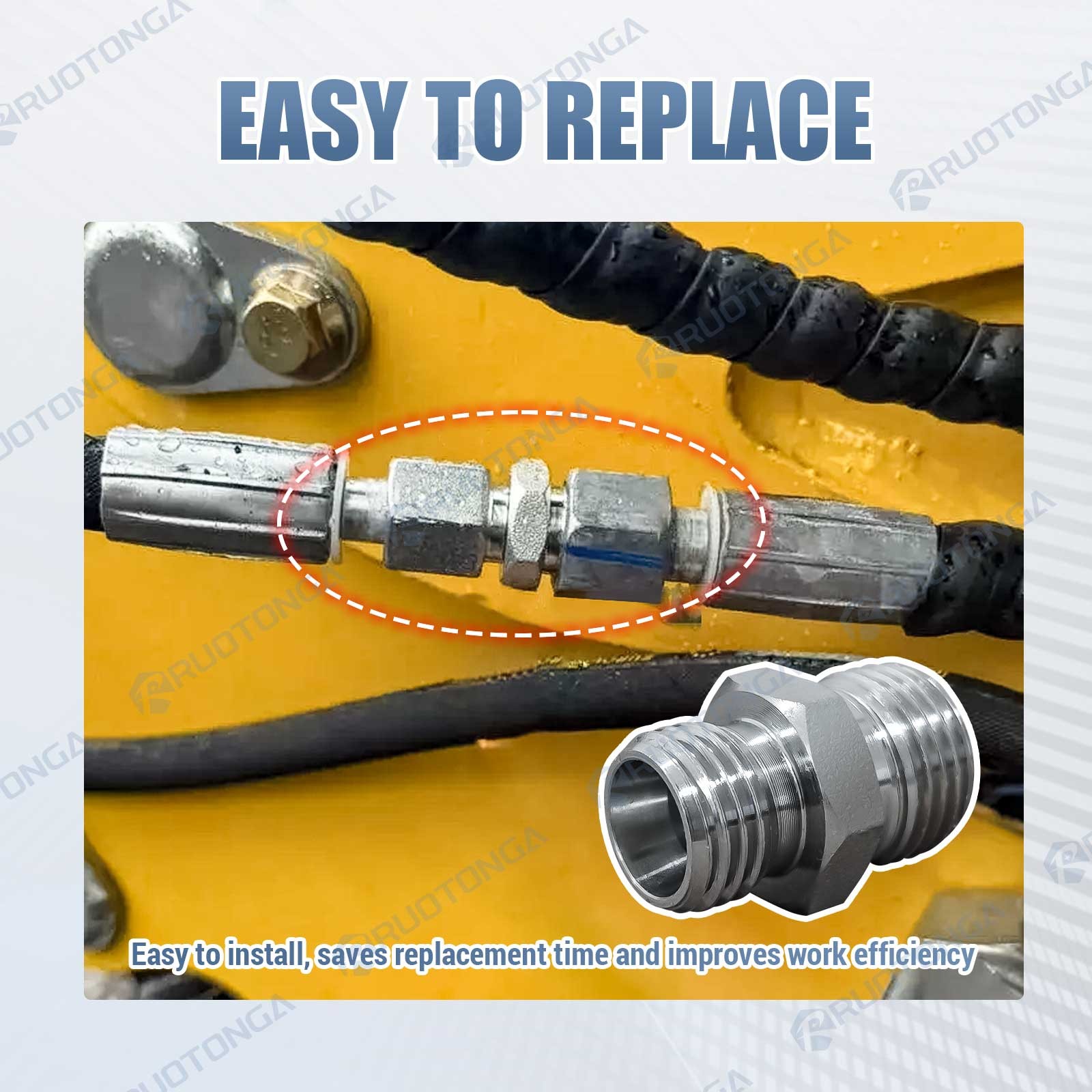 Mini Excavator Hydraulic Attachment Fittings ( 2 Pairs) 14m-16m Fittings