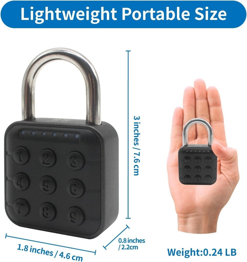 6 Digit Combination Lock for Locker, Smart Padlock, Gym Locker Lock with Code...