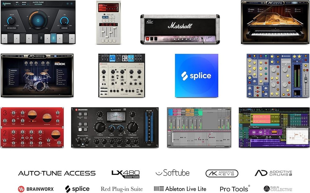 Focusrite Scarlett 2i2 4th Gen Studio Bundle: Pro Tools & Mic Setup