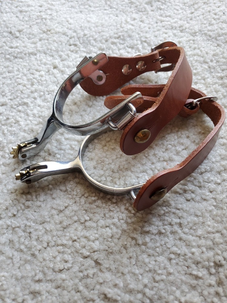 Weaver Spurs and  Brown Leather Straps