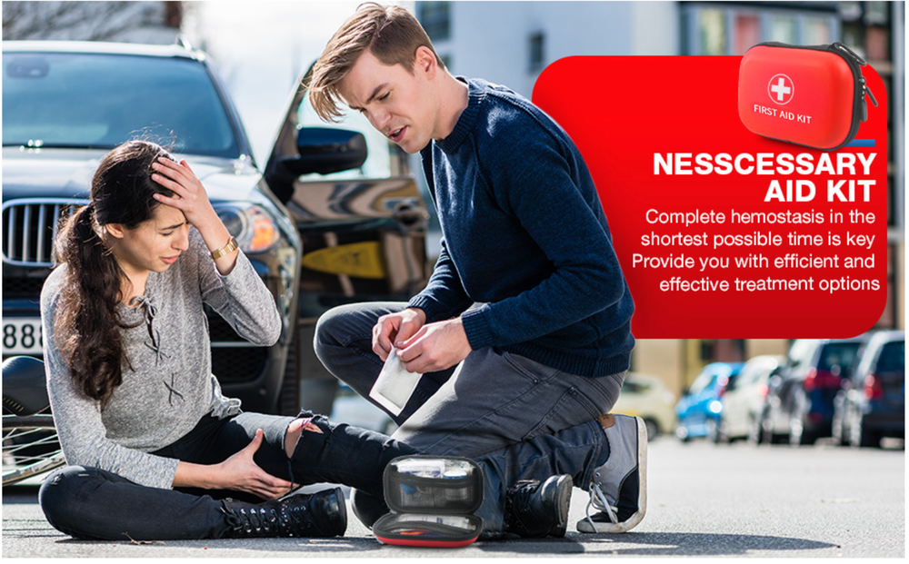 All-in-One Compact First Aid Kit with Waterproof Hard Shell Case - 100 PCS