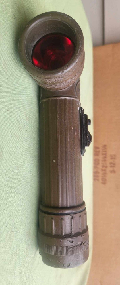 WW II Era Flashlight Signal Light with Red Lens.  FULTON.  MX-99NU.