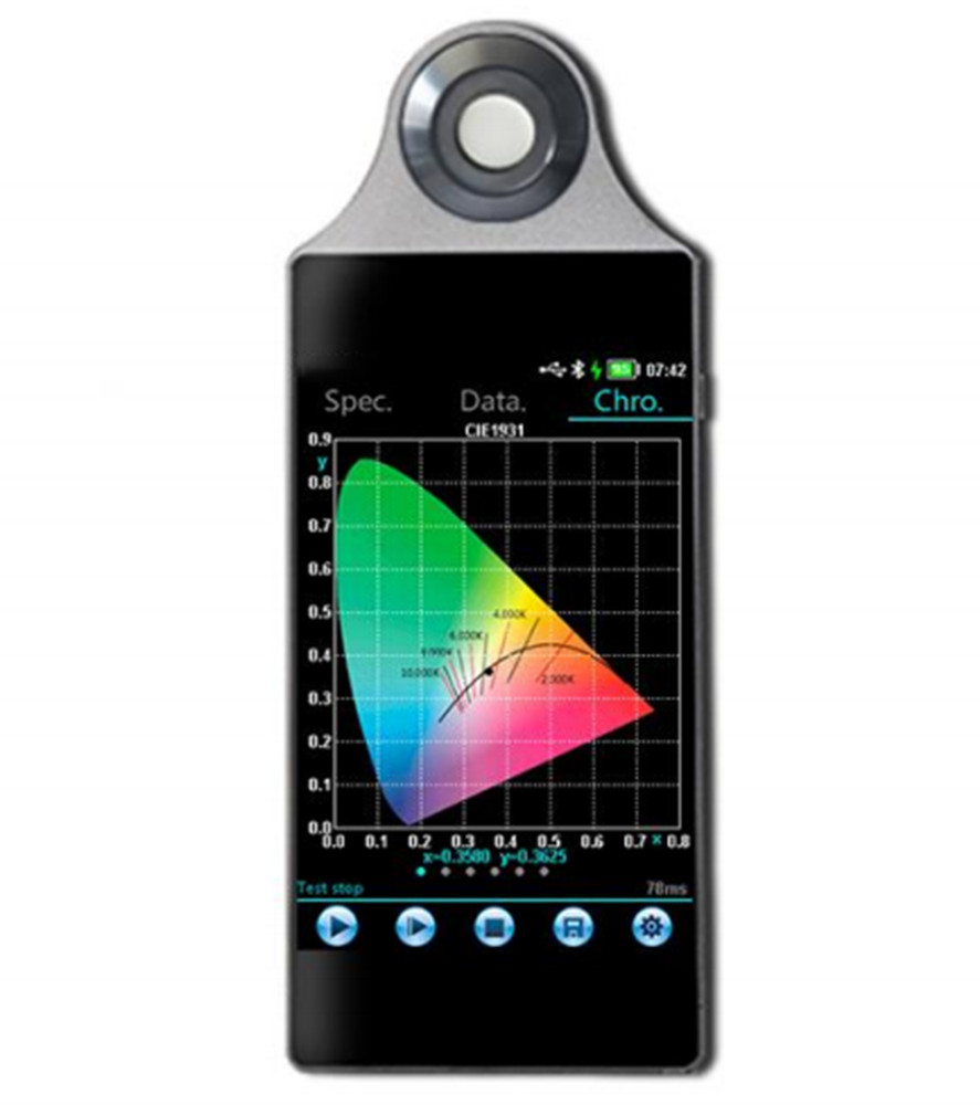 Handheld Spectrometer Spectral Illuminance Meter with 5-inch Touch Screen USB