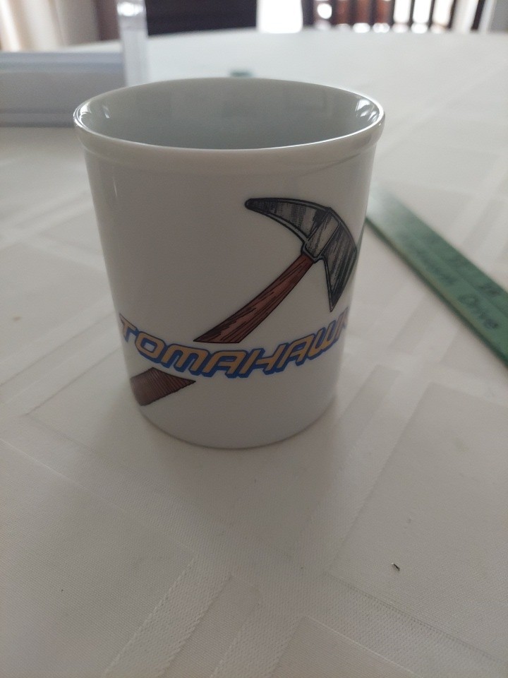 Vintage Tomahawk General Dynamics, Ceramic Coffee Mug Cup Hatchet Axe Throwing