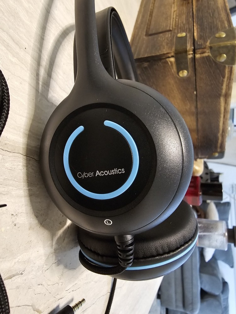 Cyber Acoustics TuffCord Headset with Inline Volume Control & Braided Cable Mic