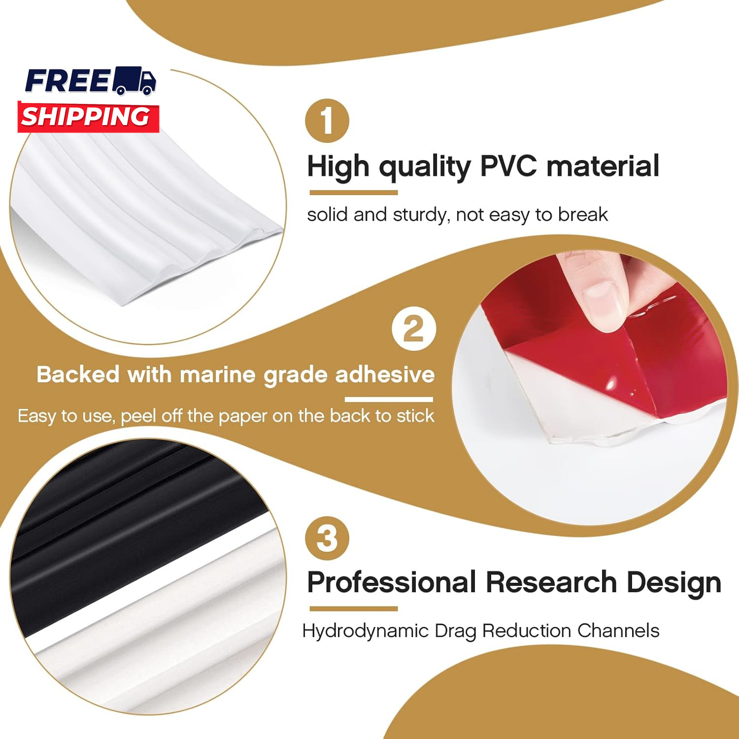 2 Rolls Self Adhesive DIY Keel Guard for Fiberglass and Aluminum Boats Protector