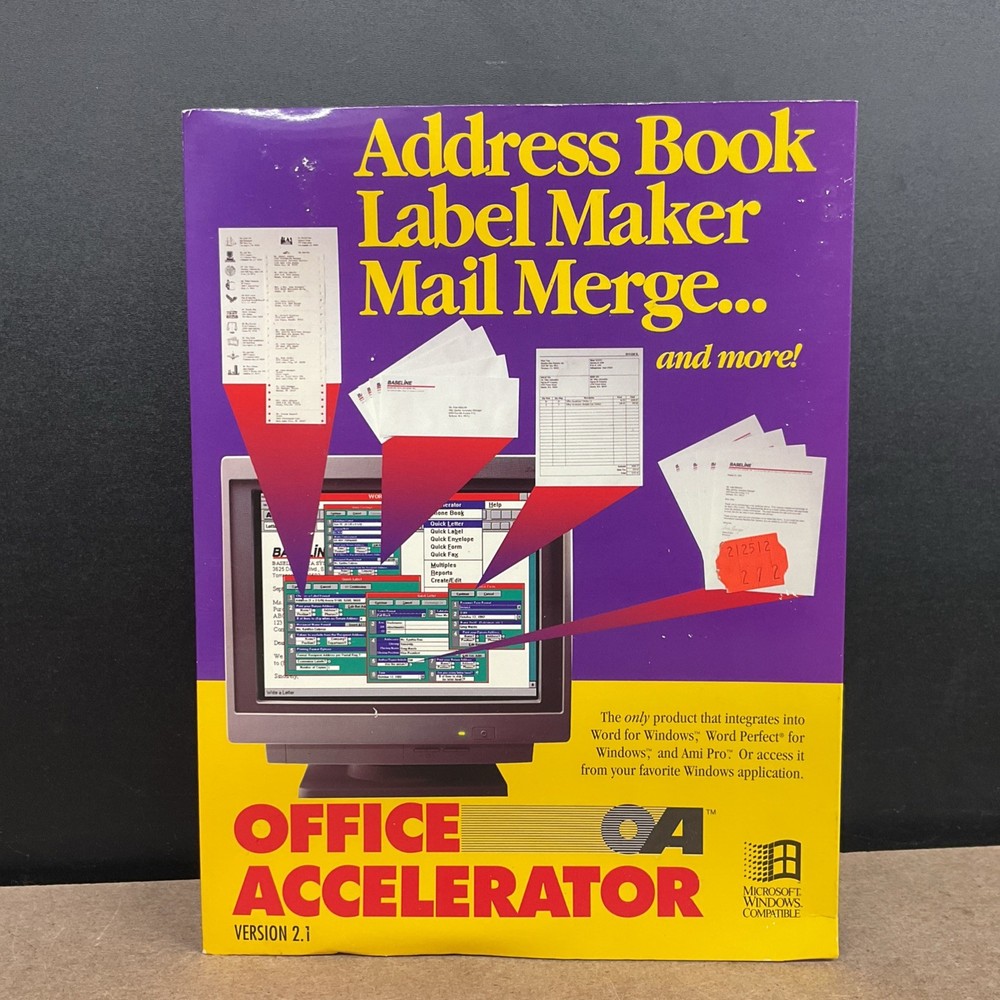 Baseline Data Systems OA Office Accelerator Version 2.1 MS-DOS Factory Sealed