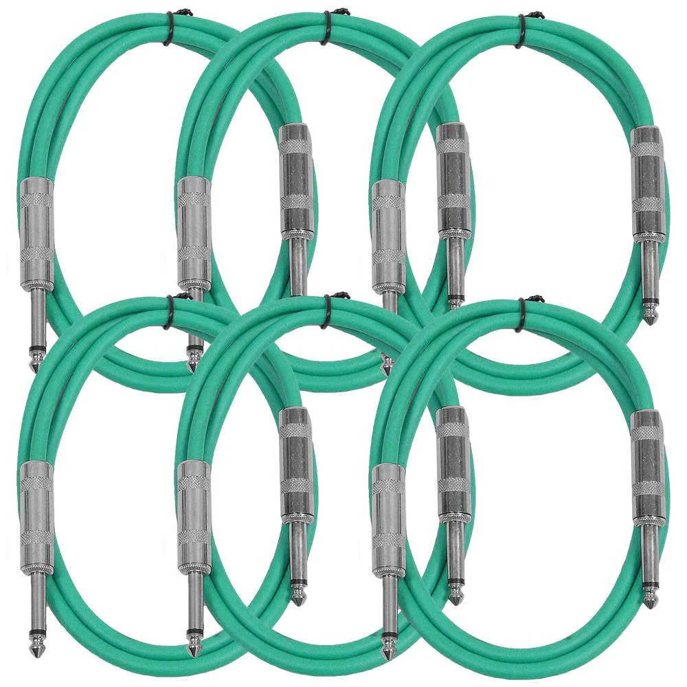 SASTSX3 6 Pack Green 3ft TS Patch Cable