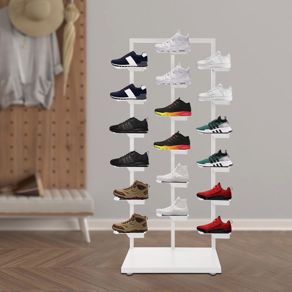 Three-post Single-sided Shoe Rack Stackable Commercial Shoe Rack Display Cabinet