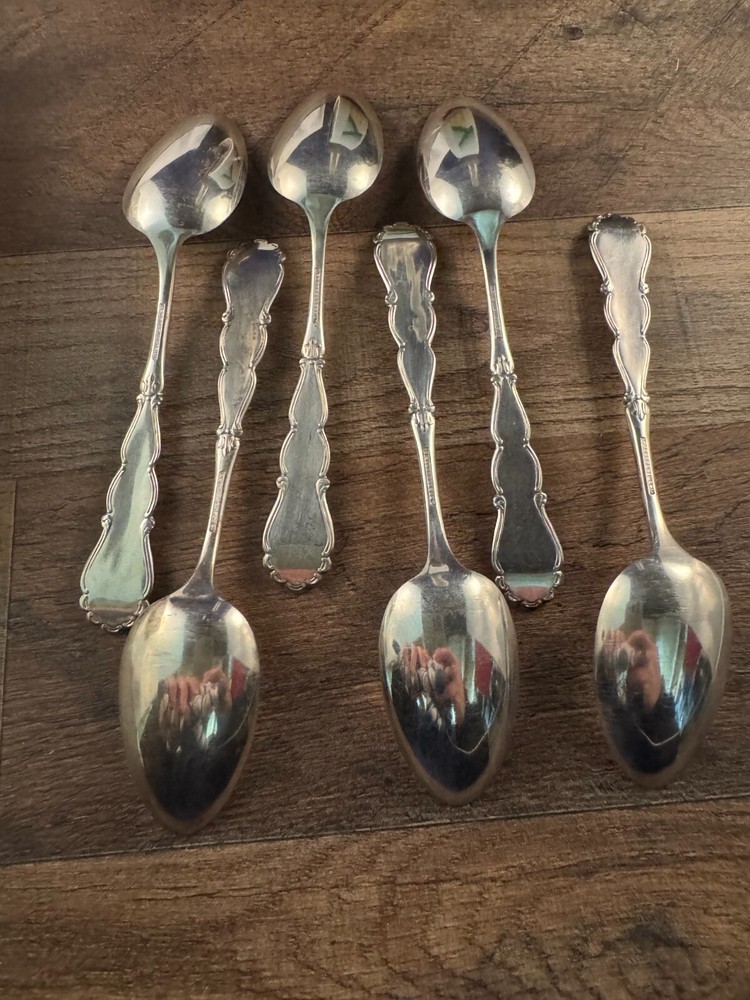 C Rogers & Bros Set of 6 Teaspoons Unknown Pattern Silverplate