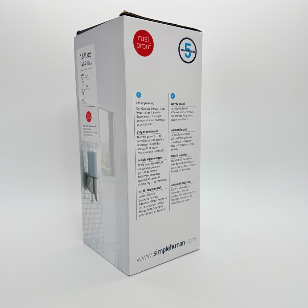 simplehuman 15 fl oz Single Wall Mount Soap Pump Silver – New in Box