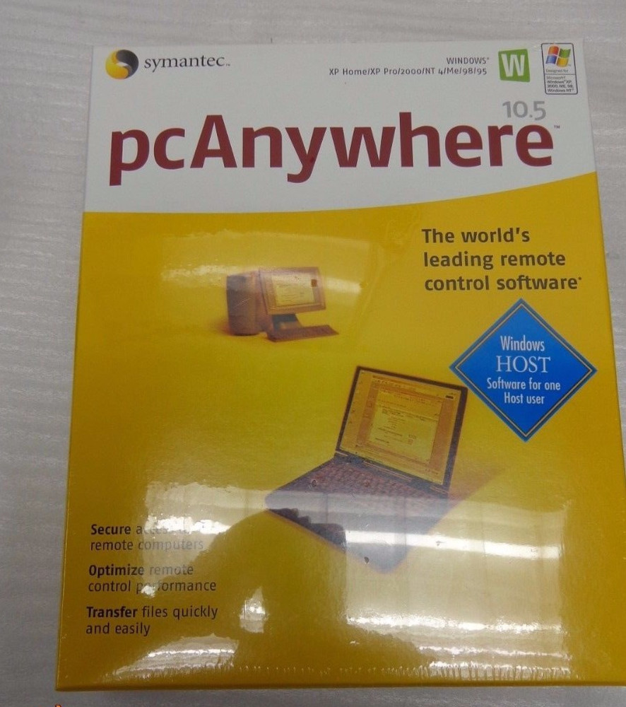 Symantec PcAnywhere 10.5 Remote Control Software for One Windows HOST NIB