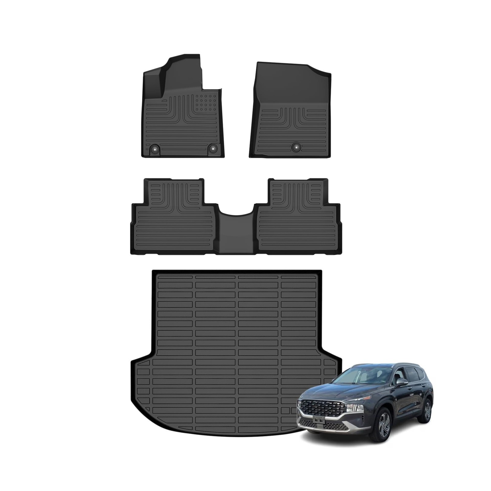 Floor Mats & Cargo Liner for Hyundai Santa FE 2021-2023(Not for Hybrid), All ...
