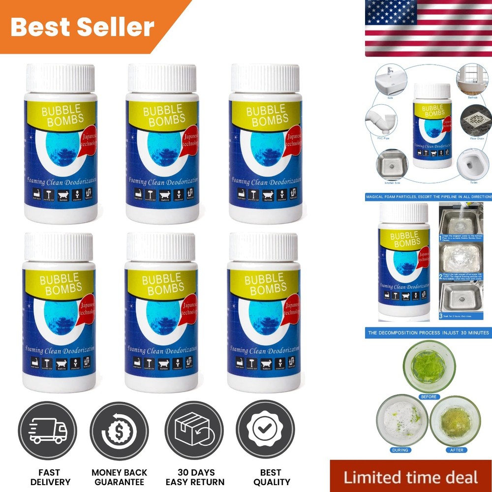 Magic 6 Pcs Drain Cleaner with Powerful Foaming Action for Quick Clog Relief