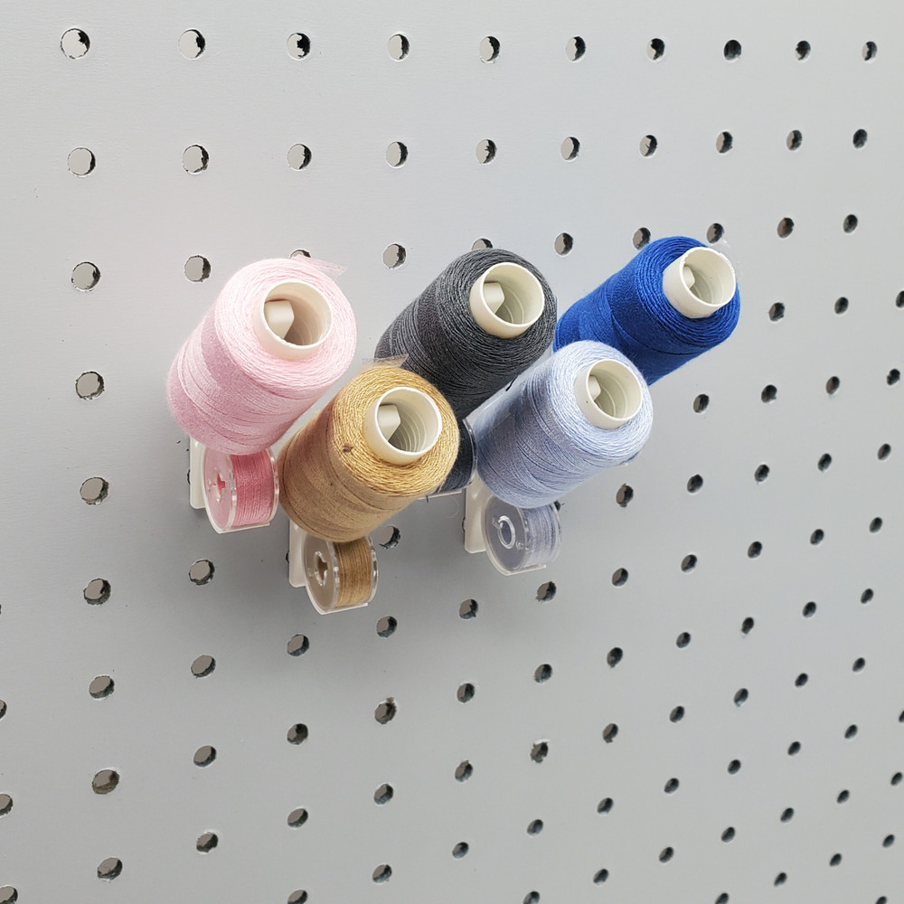 5pk, Thread & Bobbin 1/4" Pegboard Accessory, Sewing Thread Storage Hooks