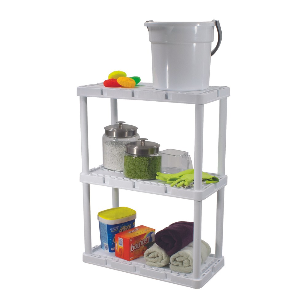 Gracious Living Knect A Shelf 3 Shelf Interlocking Organizers, White (2 Pack)