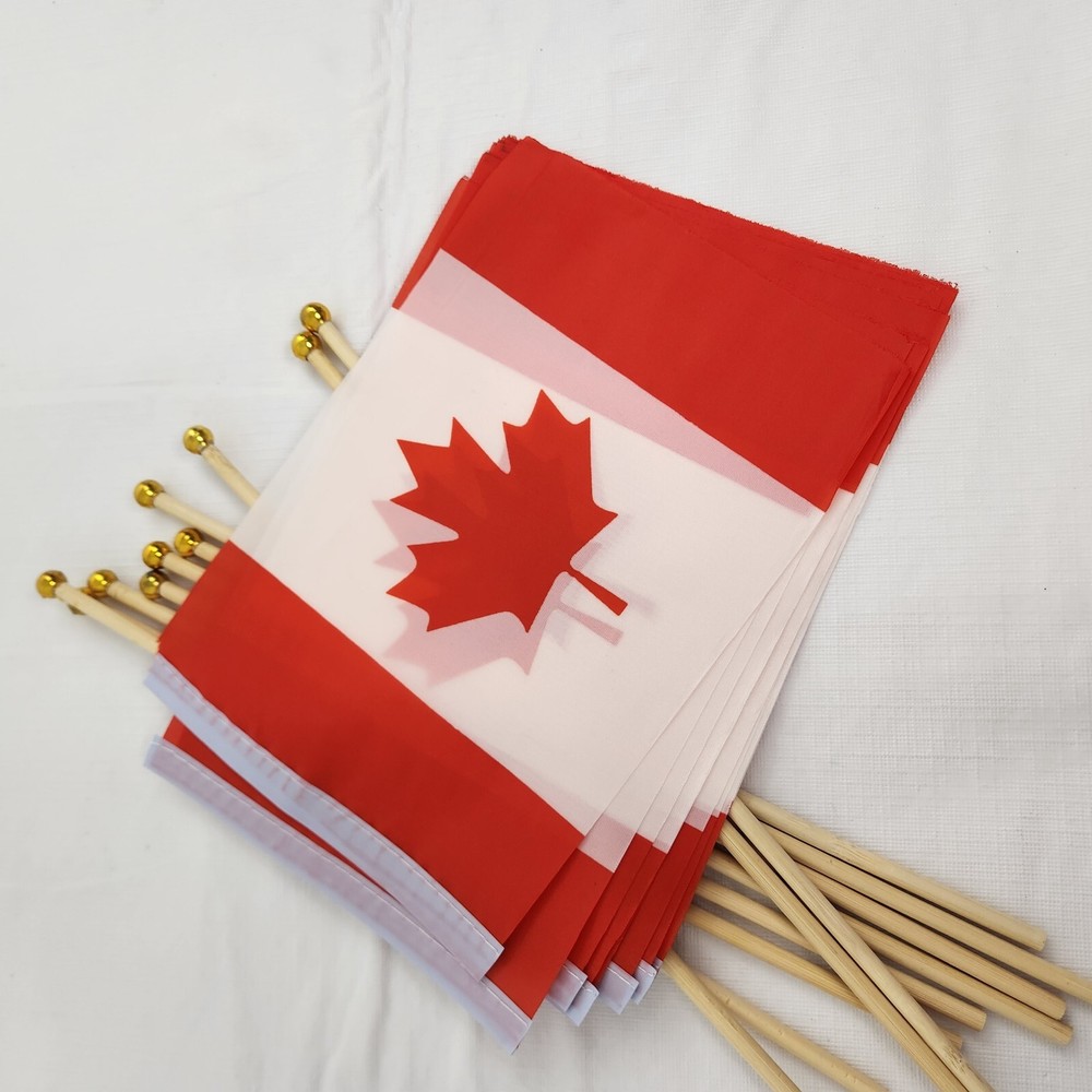 Canada Flags Maple Leaf Red White 10 Count