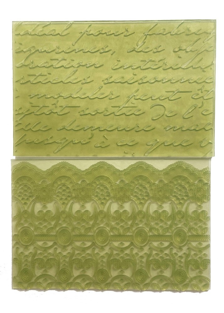 Studio by Sculpey Texture Makers | 2 Sheets | Chantilly Lace & French Script