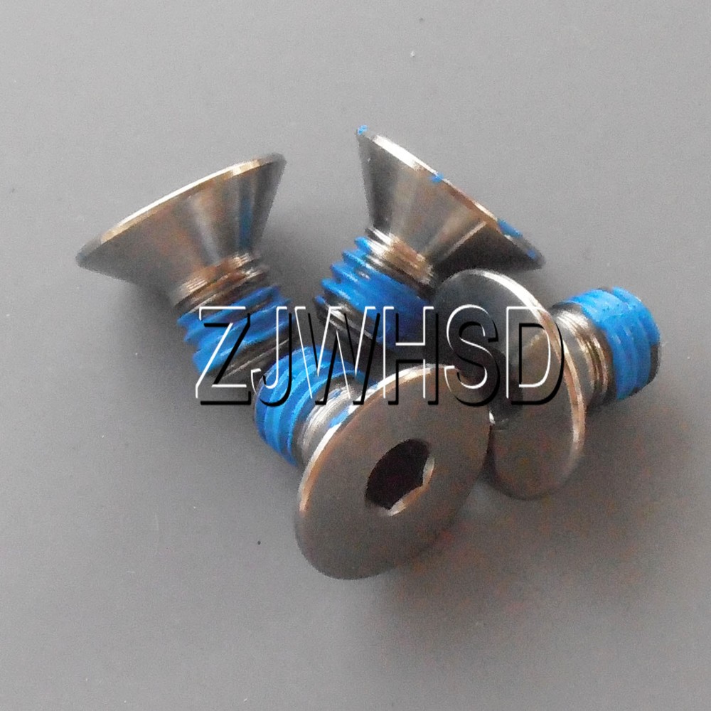 4pcs M5 x 8 mm Titanium Ti Screw Bolt Allen Hex Socket Flat Head Thread Locker