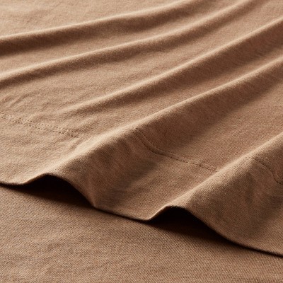 Full Cotton Jersey Sheet Set Brown Heather - Threshold
