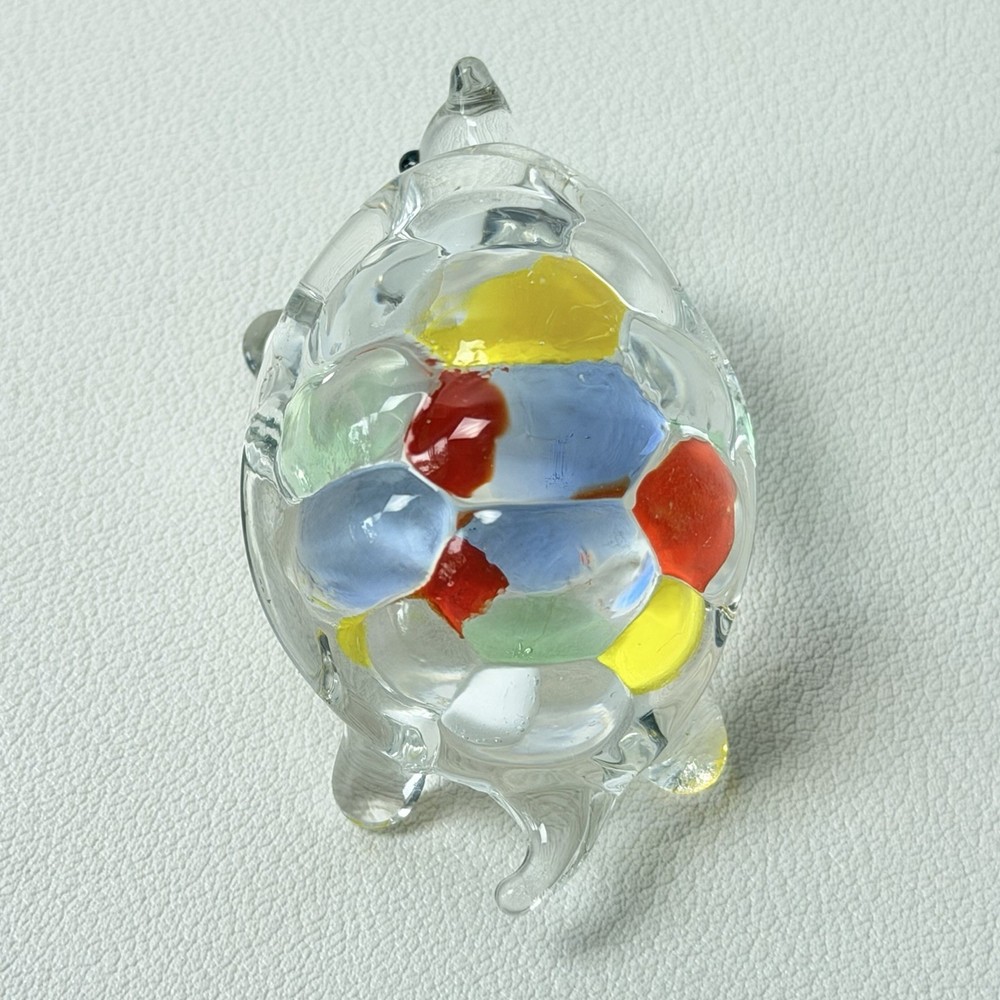 Miniature Art Glass Turtle Figurine