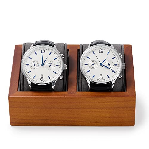Solid Wood Double Watch Display Stand Showcase Jewelry Square Double Grey