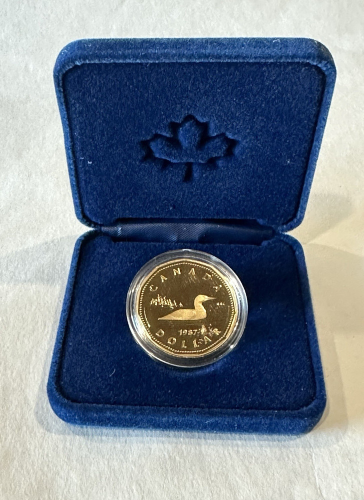 1987 $1 Proof Canada Loon Dollar with Box & COA