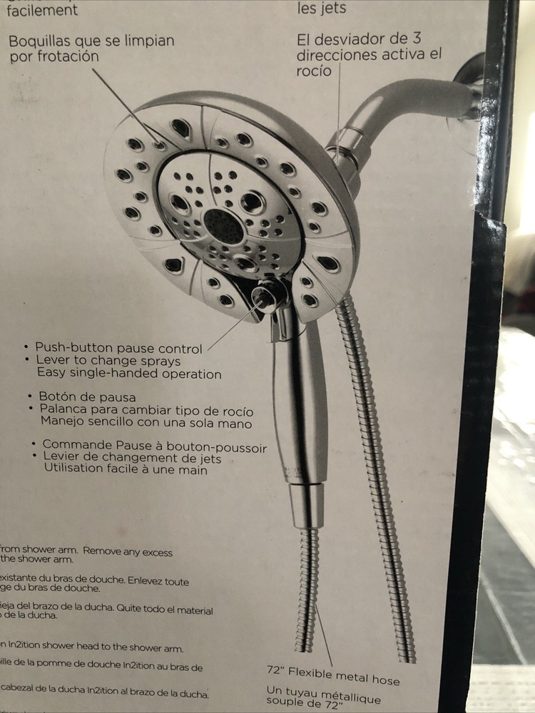 Delta 75589 In2ition 2.0 GPM Multi Function Shower Head With H2OKinetic- Chrome