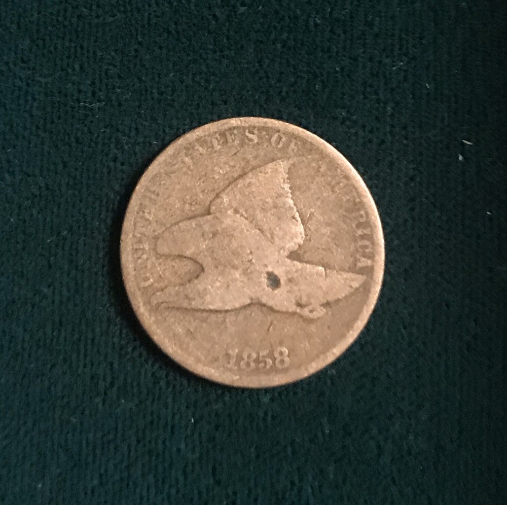 1858 flying eagle cent small letters