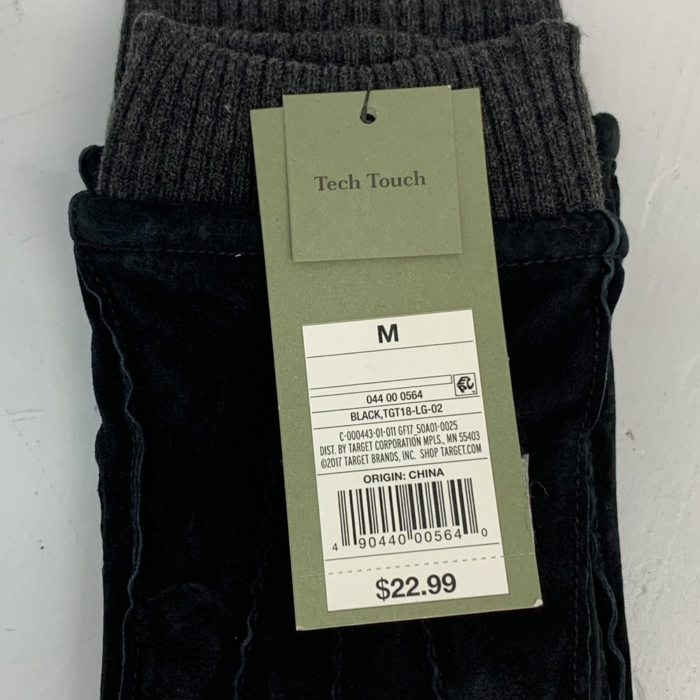GoodFellow Black Tech Touch Gloves Size Medium