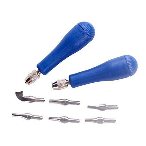 Sharp Cutting Blades Soft Linoleum Carving Block Cutters with Plastic Handles