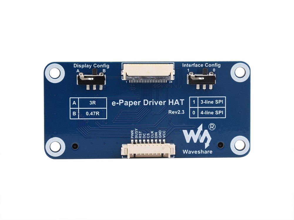 Waveshare e-Paper Driver HAT for SPI raw e-ink display supports Raspberry Pi