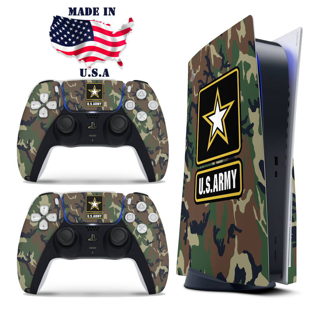PS5 Disc Version Console & Controller Vinyl Skin Decal Wrap United States Army