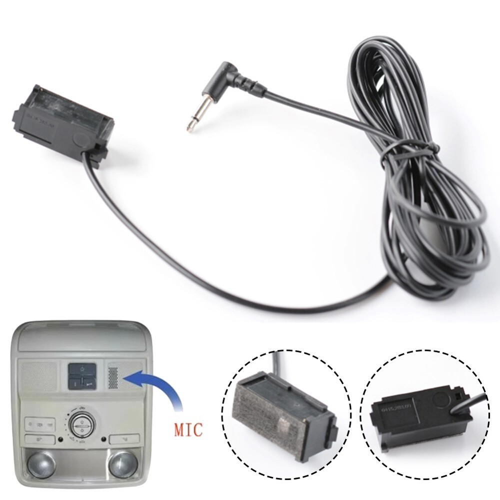 Black Car Audio Microphone 3.5mm Stereo Plug Wired External Microphone For Seat