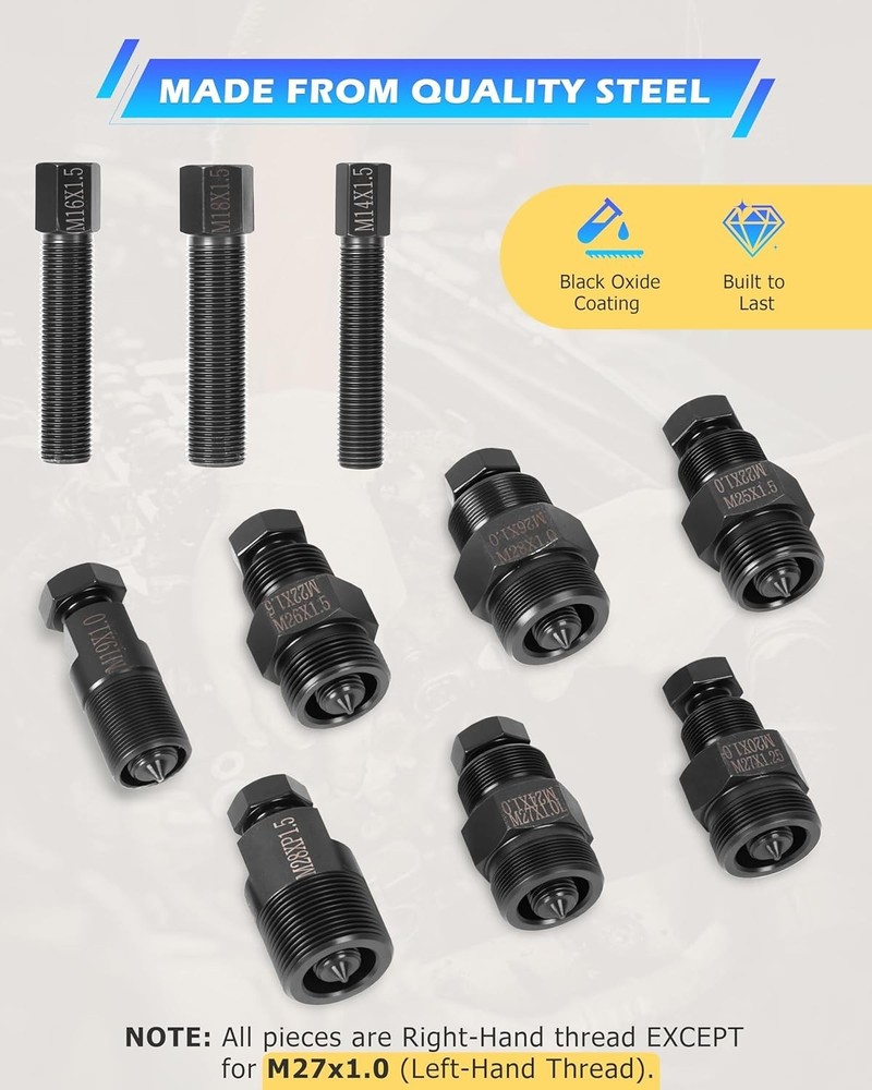 Compact Motorcycle Flywheel Puller Set with 10 Sizes & Safe Storage Case