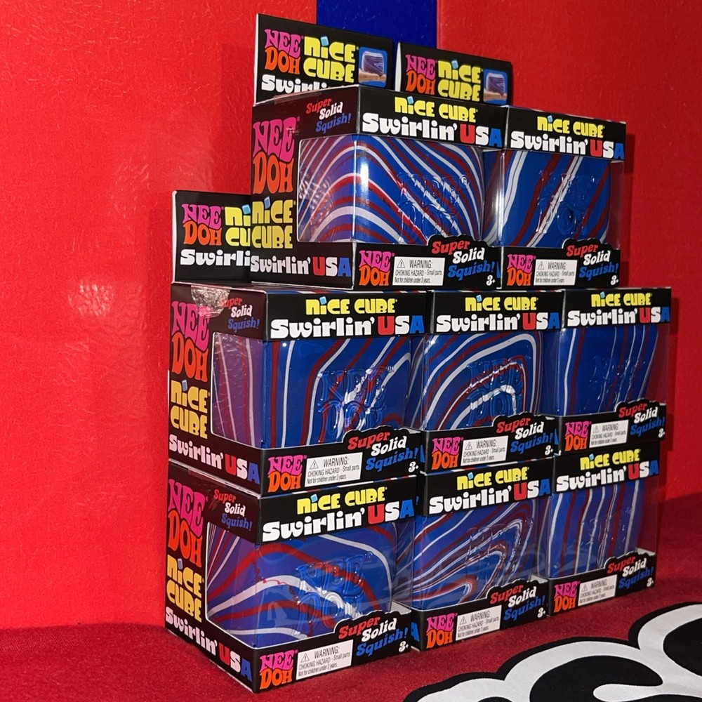 Nee Doh Nice Cube Swirlin USA Super Solid Squish