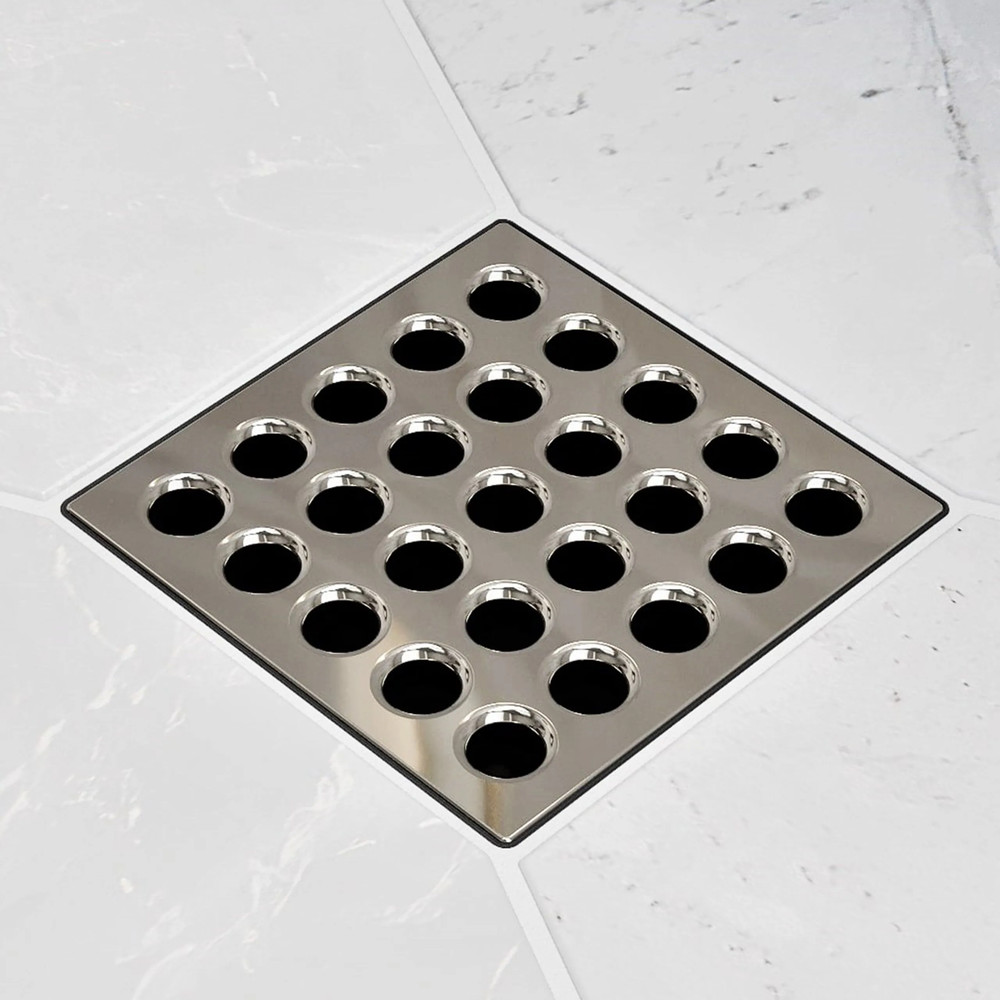 Ebbe Pro Series Square Drain Grate - Polished Nickel